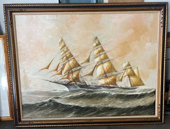 Artist Signed 'Sailboat' Oil Painting