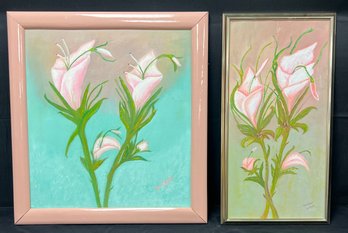 Pair Of Signed 'Frances' Framed Tulip Paintings