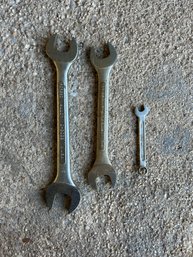 Open End Wrenches, 3 Piece Lot