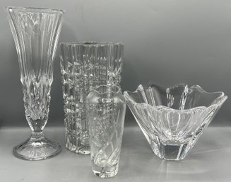 Assorted Crystal Vases - 4 Pieces