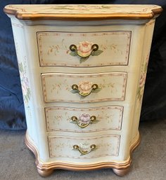 Original Hand Painted Accents By Domestications 4 Drawer Floral Accent Table