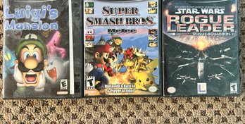 Nintendo Game Cube Luigis Mansion, Super Smash Bros. Melee And Star Wars Rogue Leader