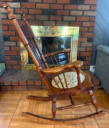 Maple Carved Wood Rocking Chair