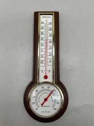 Springfield Accu-temp Wood Texture Plastic Case Thermometer/Barometer