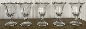 Glass Sundae Dishes - 5 Pieces