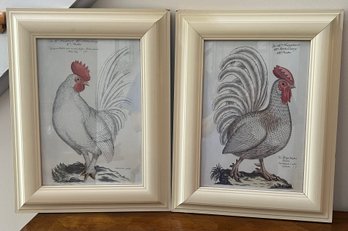 Johann Leonhard Frisch Rooster Prints Framed - 2 Pieces