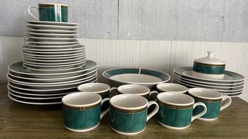 Sango Emerald Stoneware Dinnerware - 39 Pieces