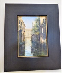 Venice Canal Print Framed By Roma Moulding, Italy