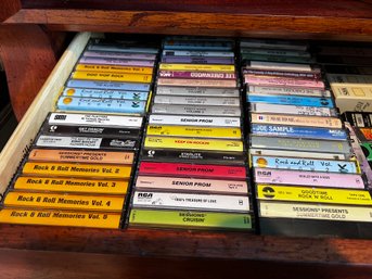 Cassette Tapes Large Lot With Travel Case