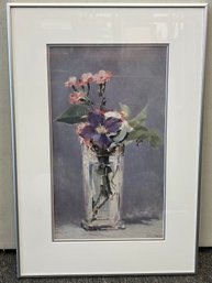 Edouard Manet Eyelet And Clematis Thmois Crystal Vase Print Framed