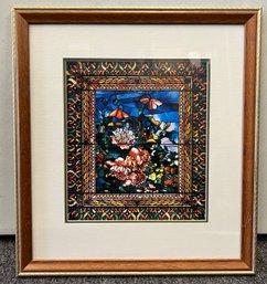 Mosaic Stained Glass Print Framed