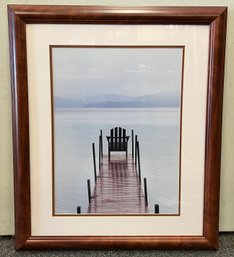 Mountain Lake Scene Print Framed