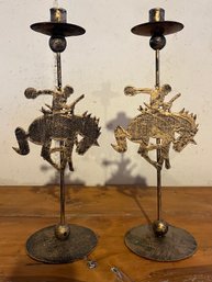 Cowboy Candle Stick Holders - 2 Pieces