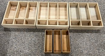 Wood Drawer Organizers - 6 Piece Lot