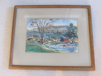 Sundell Signed Watercolor In Frame