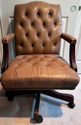 Leather Tufted Swivel Office Chair