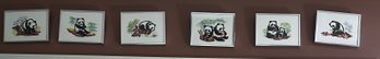 Panda Paper Cutting Jianzi Chinese Framed Art- 6 Pictures