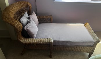 Resin Wicker Chaise Lounge With Cushion & Matching Pillows