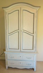 Vintage Wood Repainted Armoire Cabinet