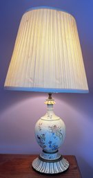 Porcelain Floral Hand Painted Table Lamp With 3 Way Light Setting