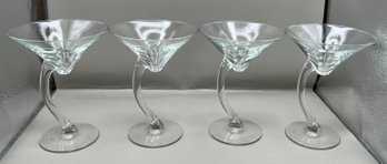 Libbey Swerve MartiniGlasses Lot Of 4