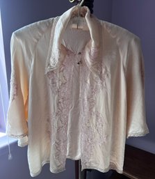 Vintage Lace Trim And Silk Lingerie Top