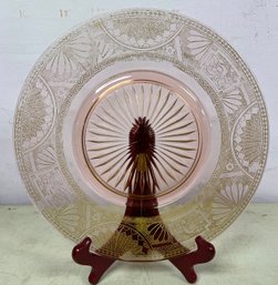 Pink Depression Glass Dinner Plate