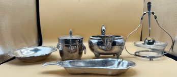 Assorted Sterling Silver And Silver Plated Serving 5 Piece Lot