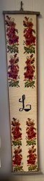'l' Floral Embroidery Cross Stitch Wall Scroll