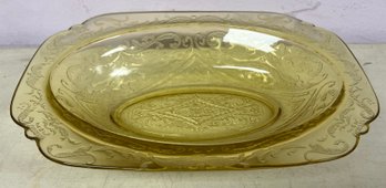 Federal Glass Madrid Amber Pattern Oval Vegetable Bowl