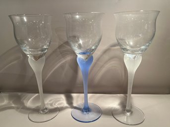 Mikasa Sea Mist Frosted Stem Wine Glasses - 3 Pieces