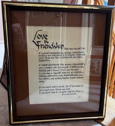 'love Is Friendship' Signed Print