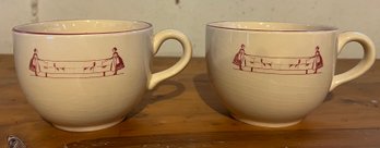 Ceramic Maidens Making The Table Mugs - 2 Pieces