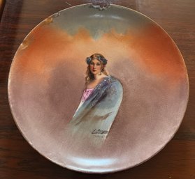 LRL Limoges France Porcelain Art Nouveau Portrait Plate