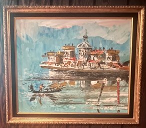 Morris Katz Venice Trade Route Oil On Board 1975 Painting
