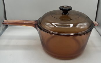 Vision Corning Pyrex Amber Glass Sauce Pan With Lid 1.5L
