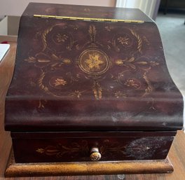 Mahogany Stained Tabletop Secretary Letter Box/ Organizer