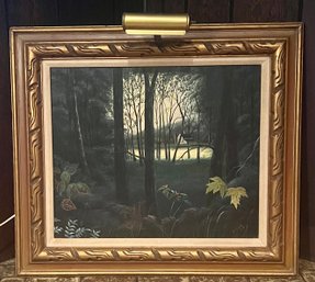 Thomas Kerry 'into The Woods' Signed Oil Painting With Light