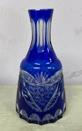 Bohemian Cobalt Blue Crystal Cut Decanter - No Stopper