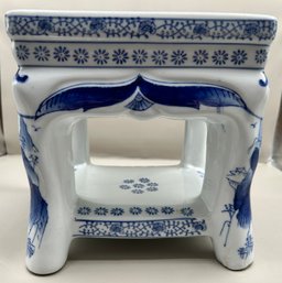 Porcelain Blue And White Oriental Plant Stand