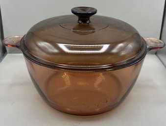 Vision Corning Pyrex Amber Glass Dutch Oven Pot With Lid 4.5L