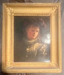 Framed Painting Of Victorian Women, Unsigned