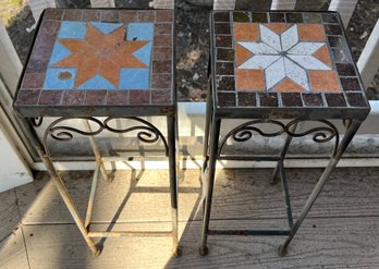 Iron Tile Top Garden Patio Tables