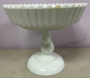 Milk Glass Compote Challinor Taylor 'Jenny Lind' Pedestal