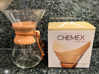 Chemex Pyrex Glass Pitcher & Filters