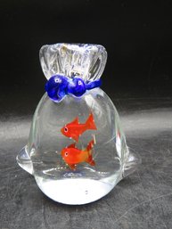 Amco Gift Co. Glass Bag Of Goldfish Table Decor