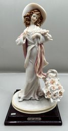 Capodimonte Bruno Merli Figurine Lady With Flowers, Italy