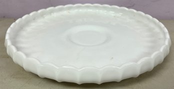 Milk Glass Cake Platter Dish