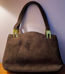 Dofan Brown Suede Shoulder Bag