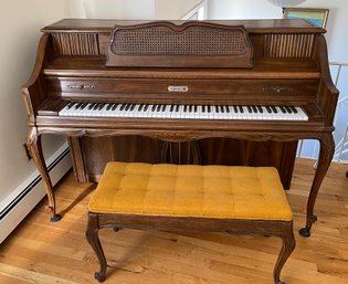Kimball Upright Piano And Piano Bench With Music